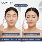 Cryo Sticks for Face | Stainless Steel Ice Globes for Skin Tightening, Puffiness Reduction & Glow | Facial Massage Tools for Men & Women | Reusable Cooling Therapy