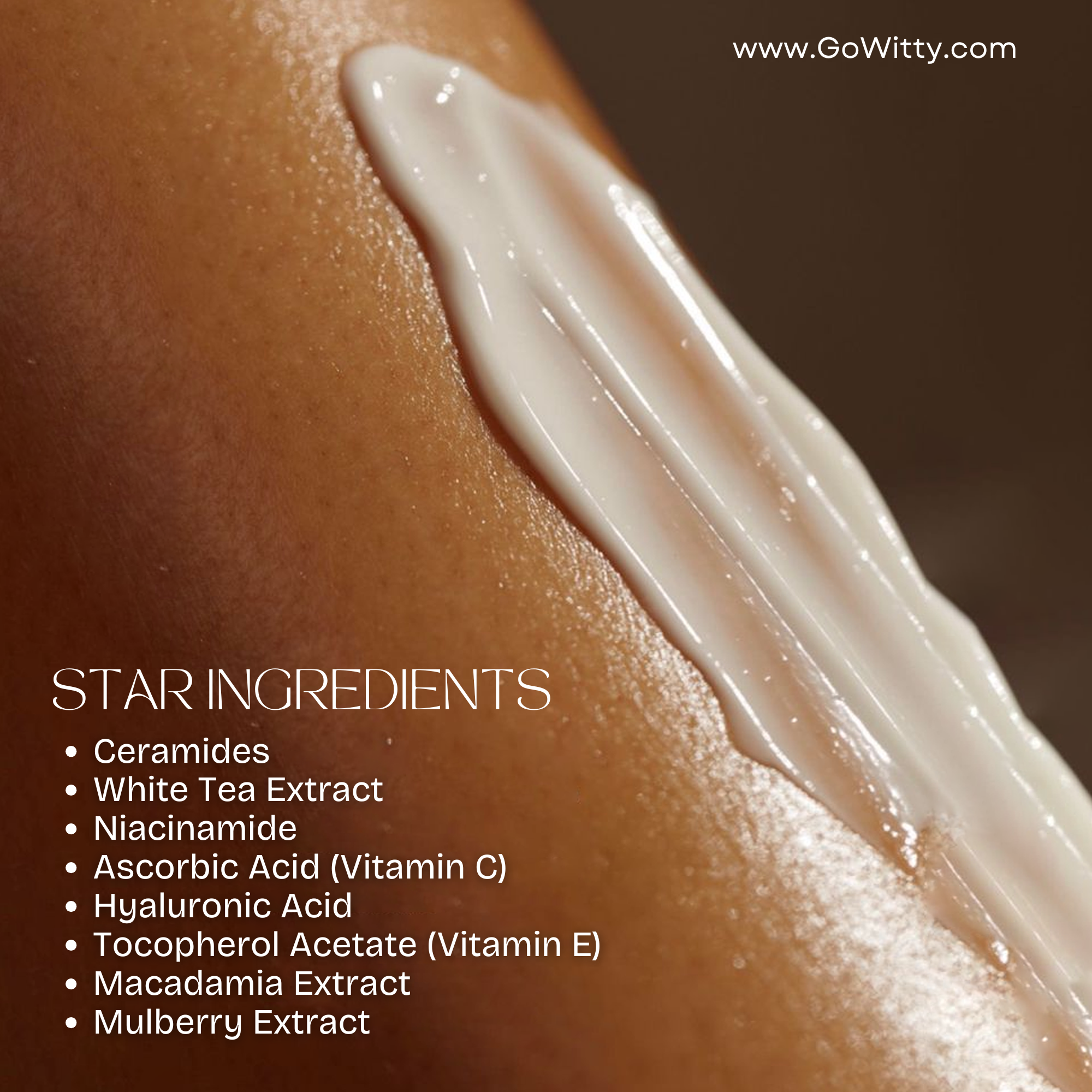 GoWitty enriched with ceramides Moisturizer | SLS & Paraben Free | For Sensitive & Combination Skin | 50g