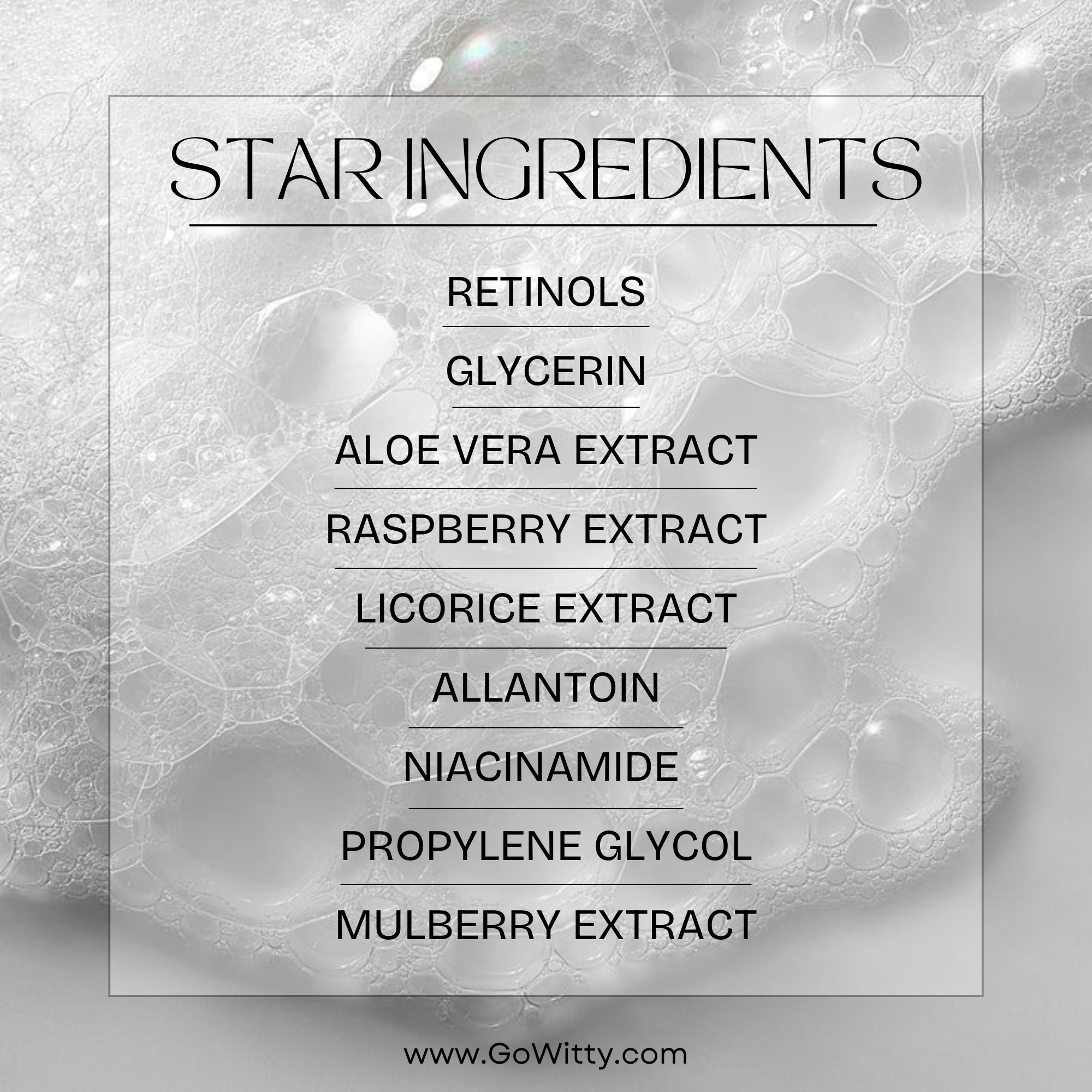 Go Witty Retinol Face Cleanser with Niacinamide & Mulberry | Evens Skin Tone, Hydrates & Prevents Early Aging | Paraben & SLS-Free | 100ml