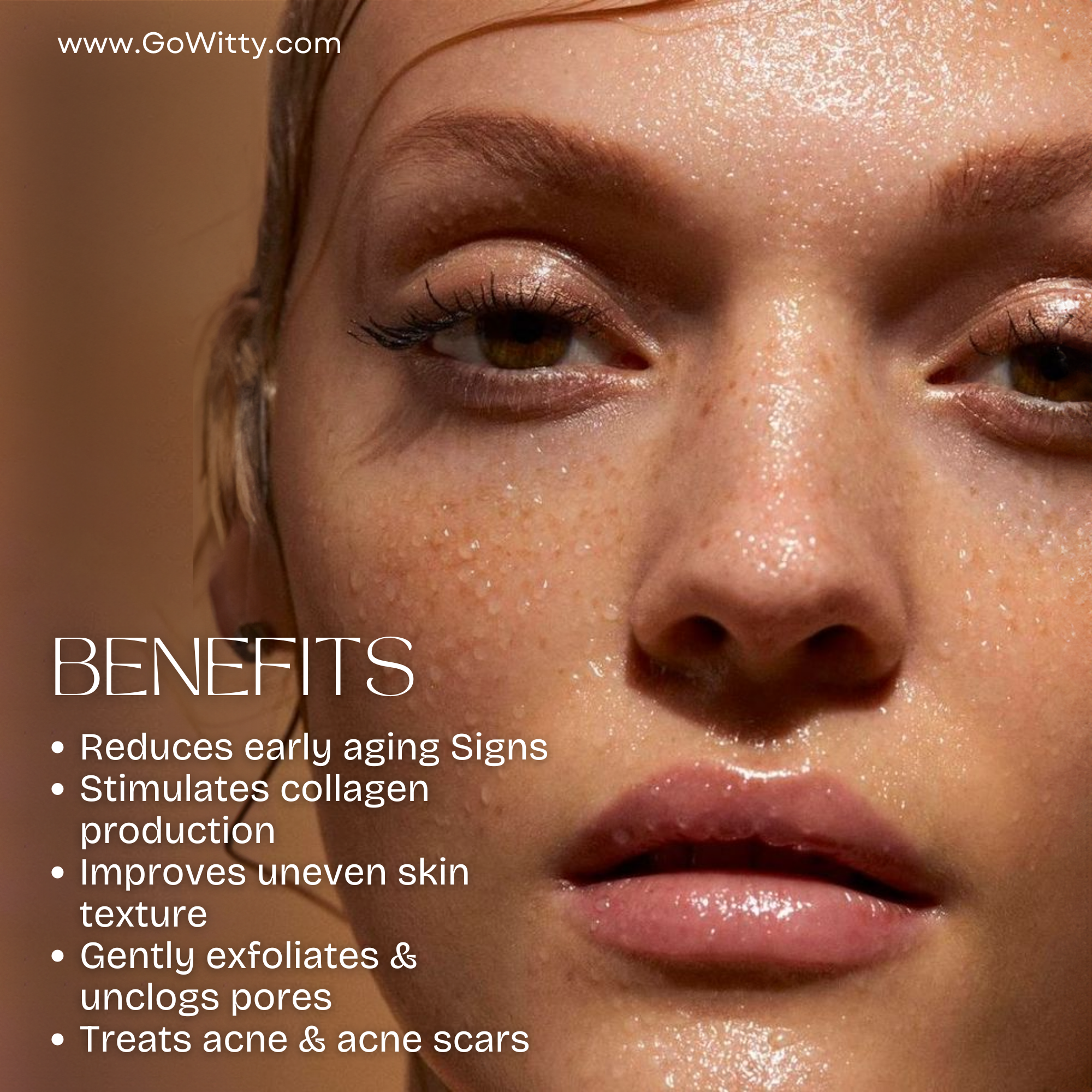 Go Witty Face Essence\Toner | Glycolic Acid, Lactic Acid & Vitamin C | Hydrating & Skin Brightening | SLS & Paraben Free | 100ml