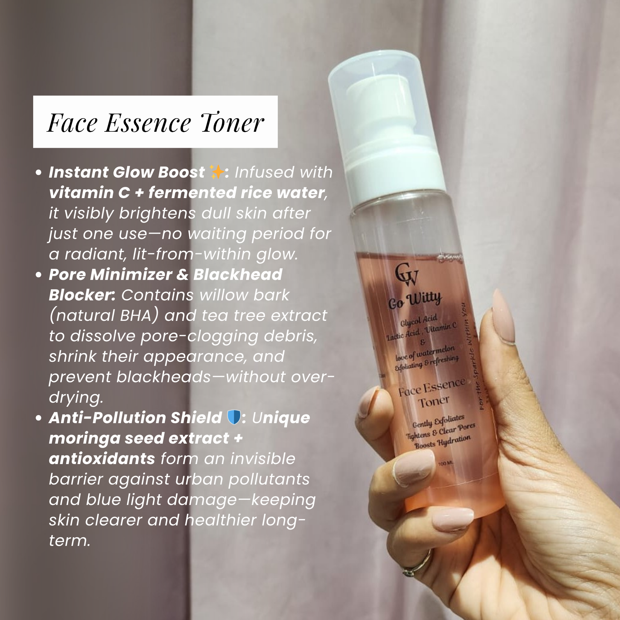 Gowitty Combo of 5 - (Sunscreen + Moisturiser + Toner + Serum + Cleanser)