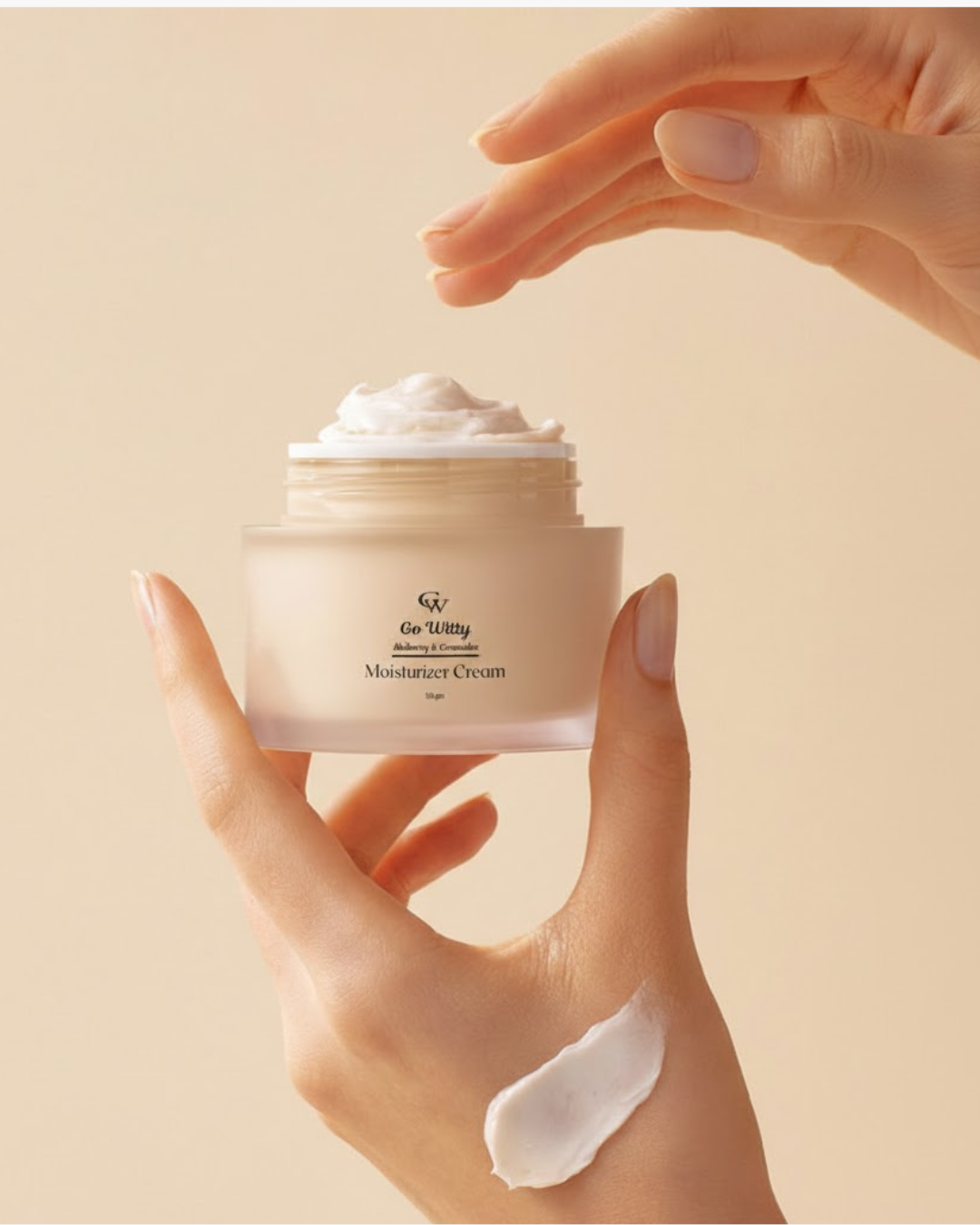 GoWitty enriched with ceramides Moisturizer | SLS & Paraben Free | For Sensitive & Combination Skin | 50g