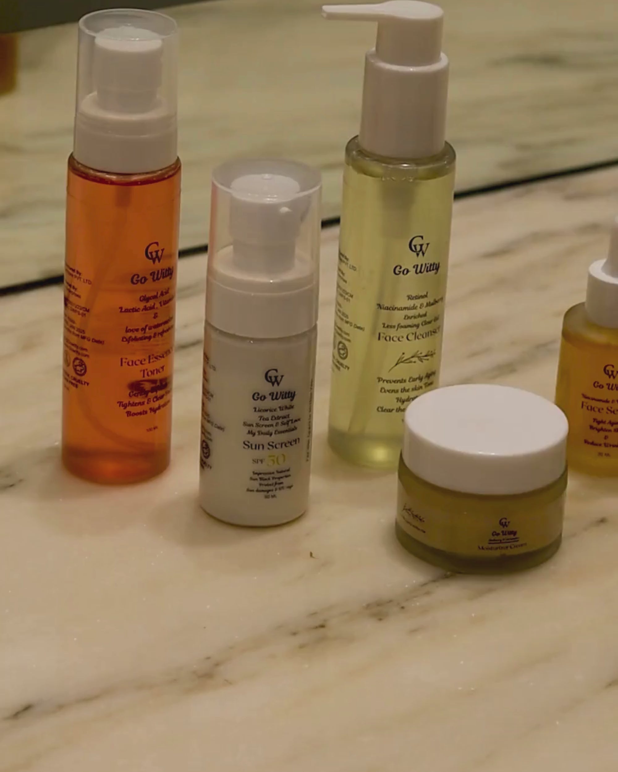GoWitty Daily Essentials Trio: Cleanser, Toner & Sunscreen Combo